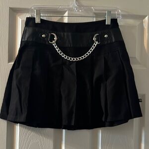 Royal Bones Black Skirt with Chain Accent